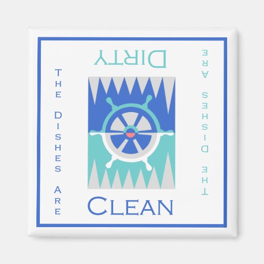 Nautische Schone of Vuile Vaatwasser Magneet (Voorkant)