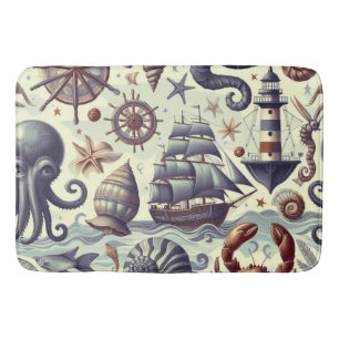 Nautische Sealife Illustratie Badmat