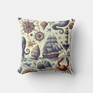 Nautische Sealife Illustratie Kussen