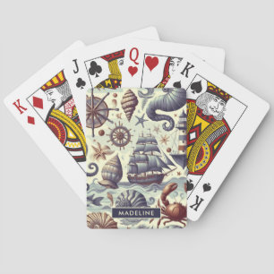 Nautische Sealife Illustratie Pokerkaarten