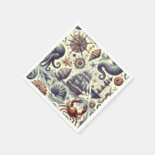 Nautische Sealife Illustratie Servet (Hoek)