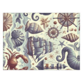 Nautische Sealife Illustratie Tafelkleed (Voorkant (Horizontaal))