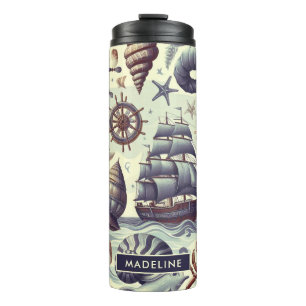 Nautische Sealife Illustratie Thermosbeker