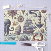  Nautische Sealife Illustratie Tissuepapier (Craft)