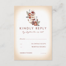 Nautische Seaside Wedding RSVP Kaart