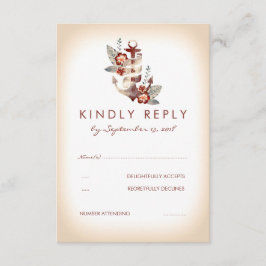 Nautische Seaside Wedding RSVP Kaart