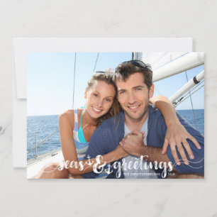 Nautische SEAsons Groeten   Ankers   Twee+foto Feestdagenkaart