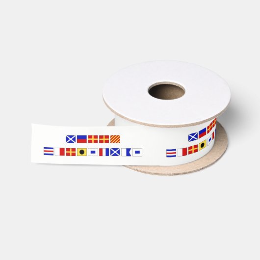 Nautische seinvlag Prettig kerstfeest Satijnen Lint (Spoel)