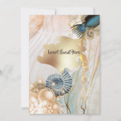 Nautische shell octopus marmeren goud waterverf kaart (Voorkant)