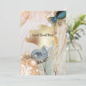 Nautische shell octopus marmeren goud waterverf kaart (Staand voorkant)