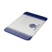 Nautische Shell op Navy Bath Mat (Gekanteld)