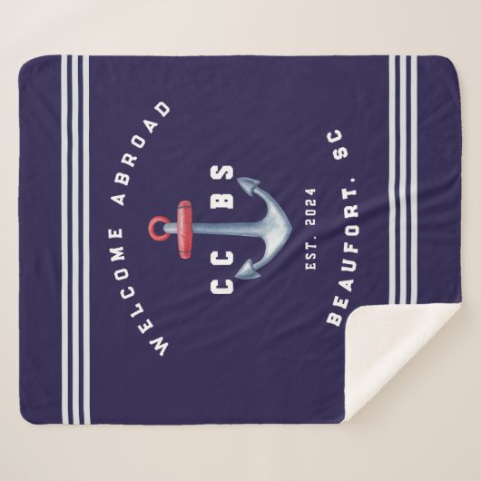 nautische sherpa-mantel sherpa deken (Voorkant (horizontaal))