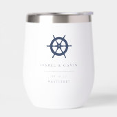 Nautische Ship's Wheel gepersonaliseerde bruiloft (Links)