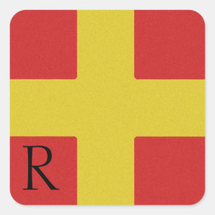 Nautische Signaalvlag Alfabet Sticker R