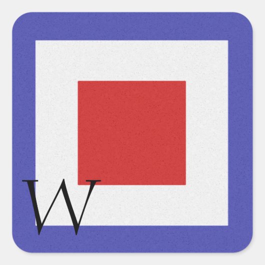 Nautische Signaalvlag Alfabet Sticker W (Voorkant)