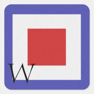 Nautische Signaalvlag Alfabet Sticker W