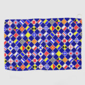 Nautische Signaalvlaggen Checkers Decor op een Golfhanddoek (Horizontaal)