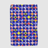 Nautische Signaalvlaggen Checkers Decor op een Golfhanddoek (Voorkant)