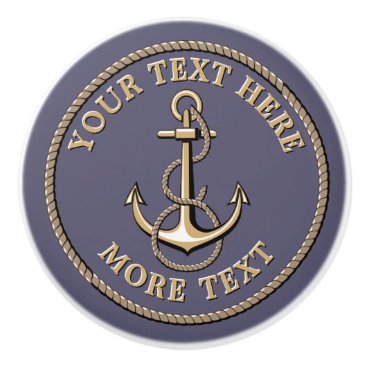 Nautische Sjabloon van het anker en de helling Keramische Knop (Voorkant)