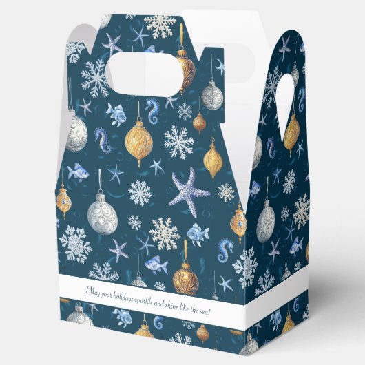 Nautische sneeuwvlokken en kustelementen bedankdoosjes (Geopend)