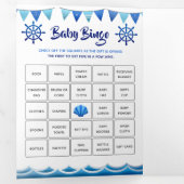 Nautische spelletjes baby boy blauw 1e verjaardags drieluik uitnodiging (Binnenzijde eerst)