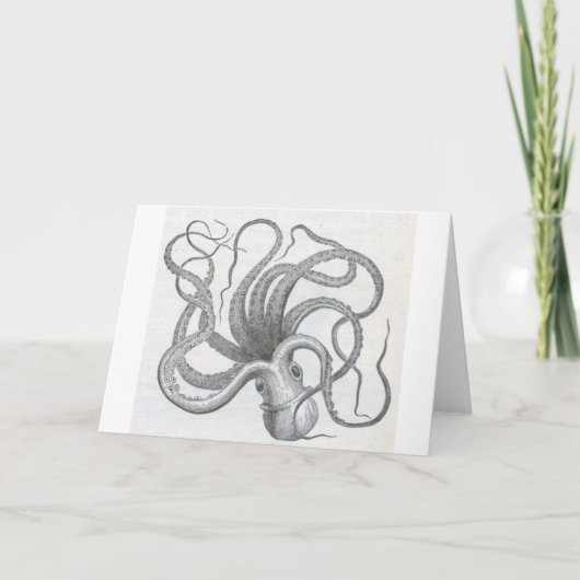 Nautische steampunk octopus  kraken ontwerp kaart (Voorkant)
