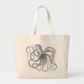 Nautische steampunk octopus  kraken tekening grote tote bag (Voorkant)