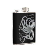 Nautische steampunk octopus  kraken tekening heupfles (Rechts)