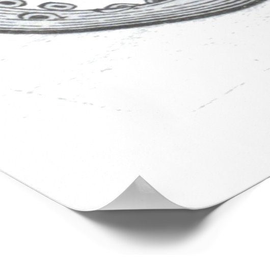 Nautische steampunk octopus kraken tekening poster (Hoek)