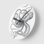 Nautische steampunk octopus  kraken tekening ronde klok (Hoek)