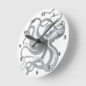 Nautische steampunk octopus  kraken tekening ronde klok (Hoek)