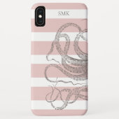 Nautische  Steampunk octopus op roze strepen Case-Mate iPhone Case (Achterkant)