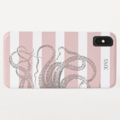 Nautische  Steampunk octopus op roze strepen Case-Mate iPhone Case (Achterkant (horizontaal))