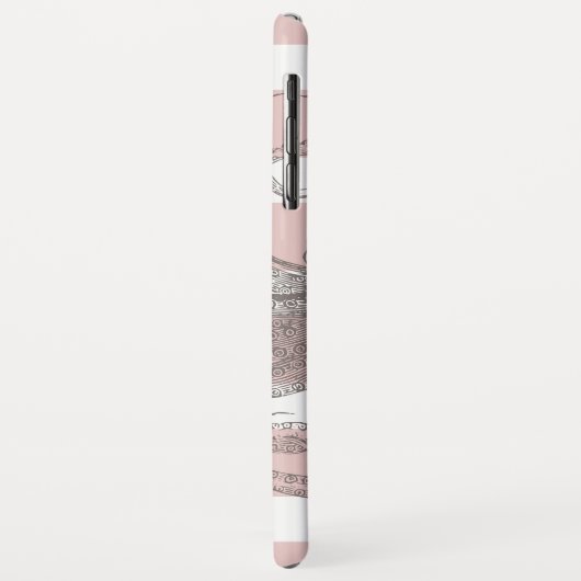 Nautische  Steampunk octopus op roze strepen Case-Mate iPhone Case (Achterkant/links)