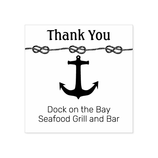 Nautische stempel met anker en bedankbericht (Afrduk)