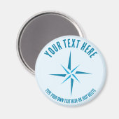 Nautische ster. Kompas roos. Sailor Gift Sjabloon Magneet (Voorkant / Achterkant)