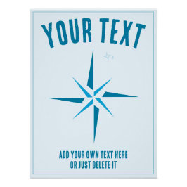 Nautische ster. Kompas roos. Sailor Gift Sjabloon Perfect Poster