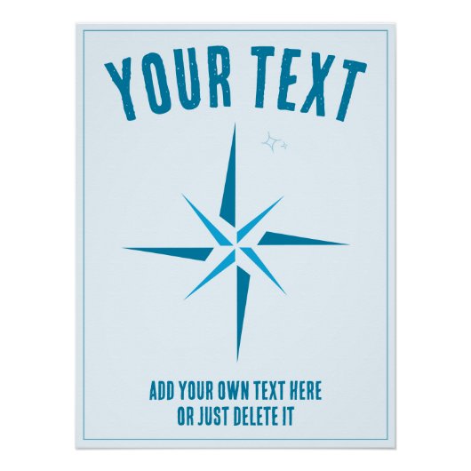 Nautische ster. Kompas roos. Sailor Gift Sjabloon Perfect Poster (Voorkant)