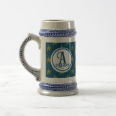 Nautische Ster Monogram Familienaam Letter Bierpul (Links)