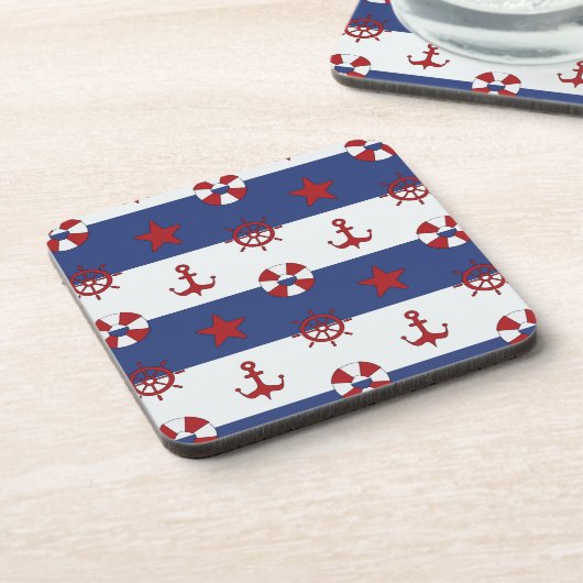 Nautische sterren en strips bier onderzetter (Linkerzijde)