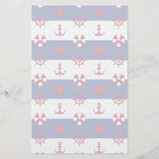 Nautische sterren en strips briefpapier (Voorkant)