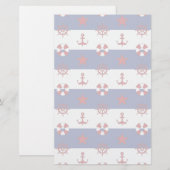 Nautische sterren en strips briefpapier (Voorkant / Achterkant)