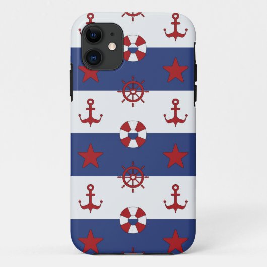 Nautische sterren en strips Case-Mate iPhone case (Achterkant)