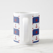 Nautische sterren en strips grote koffiekop (Achterkant)