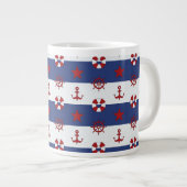 Nautische sterren en strips grote koffiekop (Voorkant rechts)