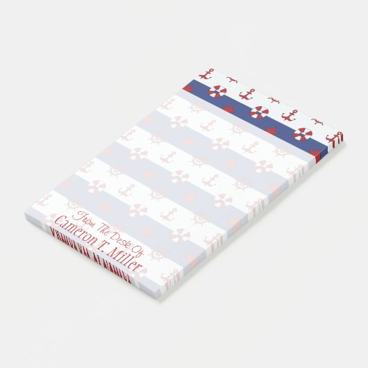 Nautische sterren en strips | Jouw namen toevoegen Post-it® Notes (Schuin)