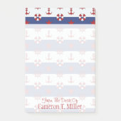 Nautische sterren en strips | Jouw namen toevoegen Post-it® Notes (Voorkant)