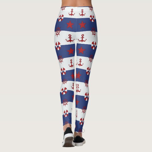 Nautische sterren en strips leggings (Achterkant)