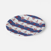 Nautische sterren en strips papieren bordje (Gekanteld)