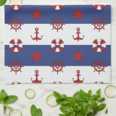 Nautische sterren en strips theedoek (Gevouwen)